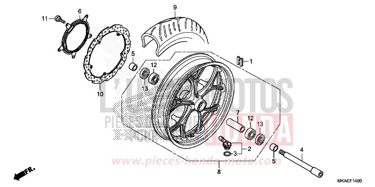 ROUE AVANT de Integra 750 MAT BULLET SILVER (NH389) 2016